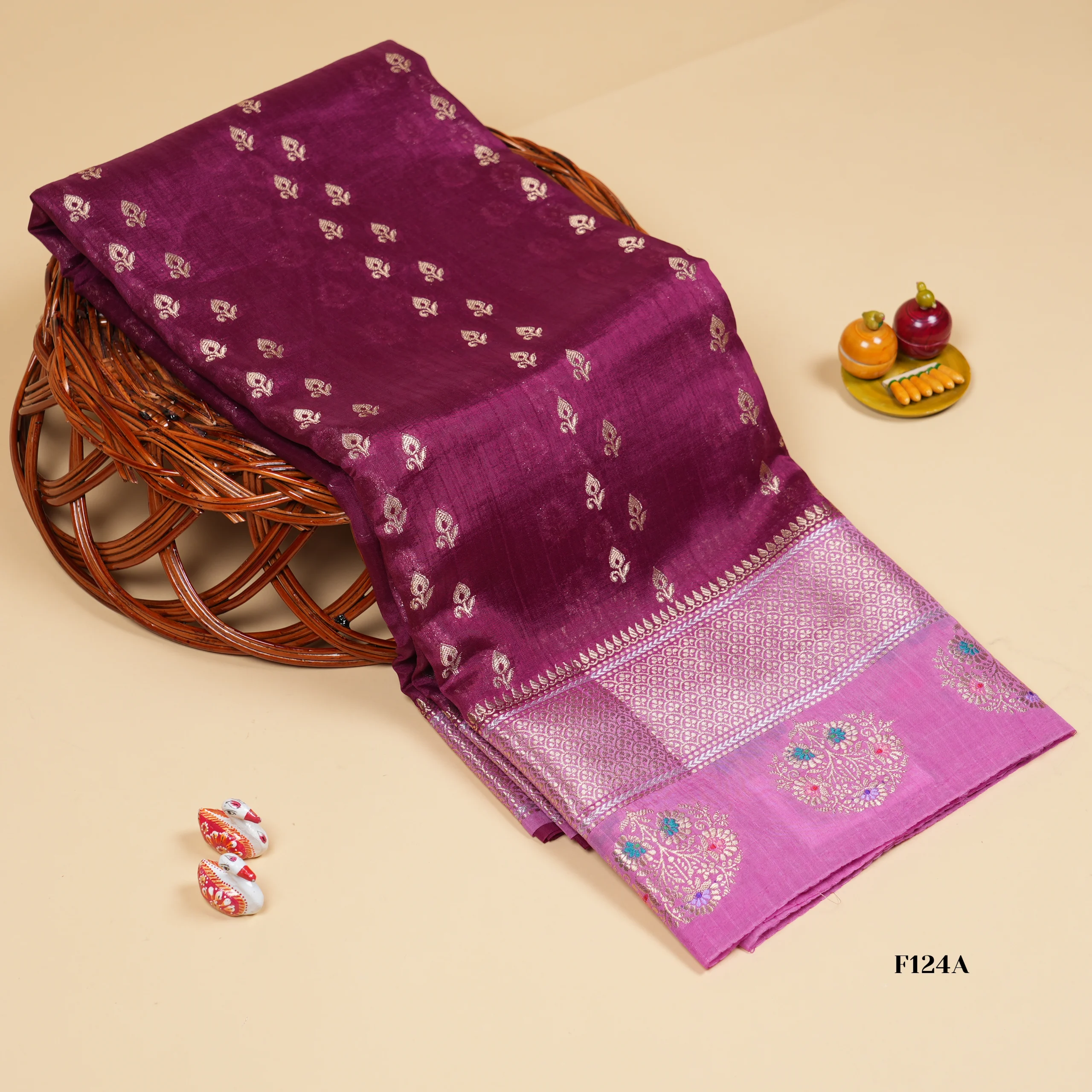 F124A Green Mango Sarees - Image 1