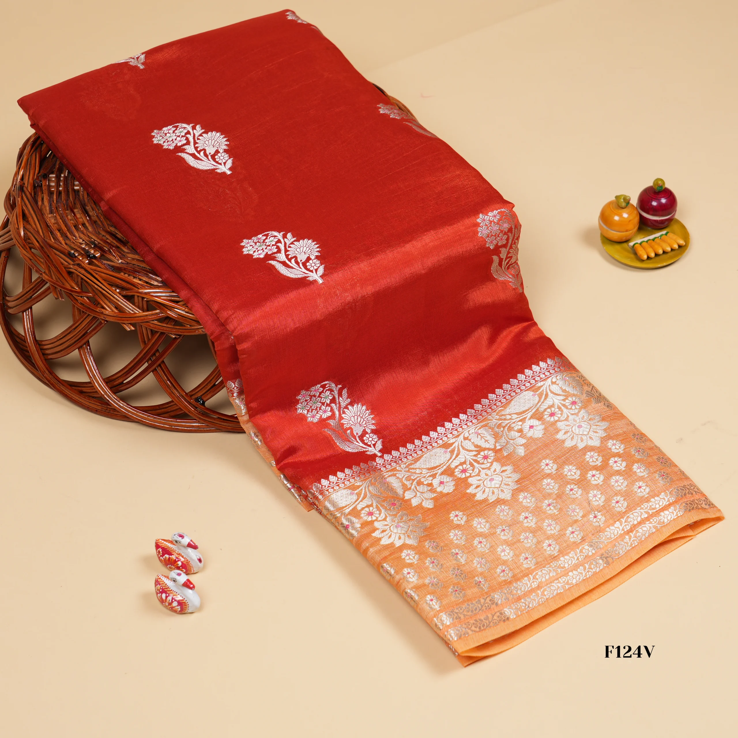 F124V Green Mango Sarees - Image 1