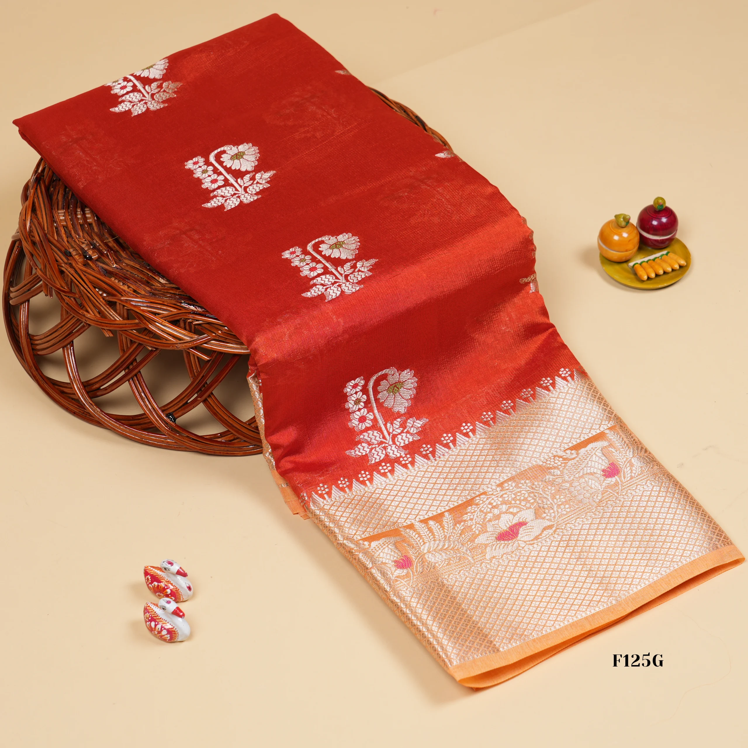 F125G Green Mango Sarees - Image 1