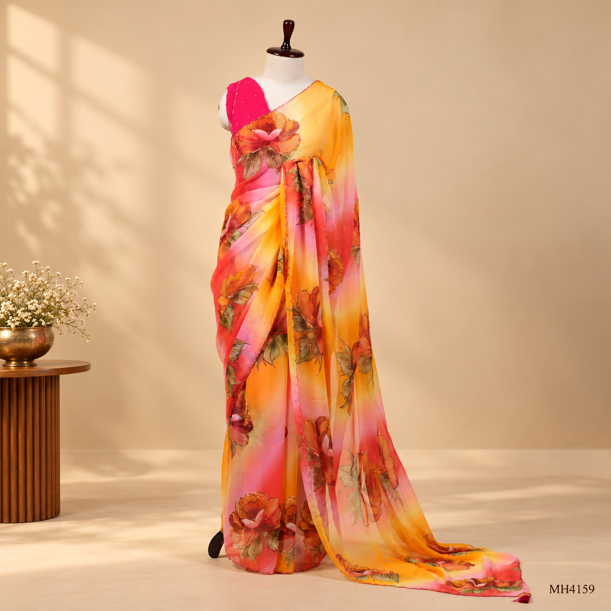 MH4159 (3) Designer Chiffon Sarees - Image 1