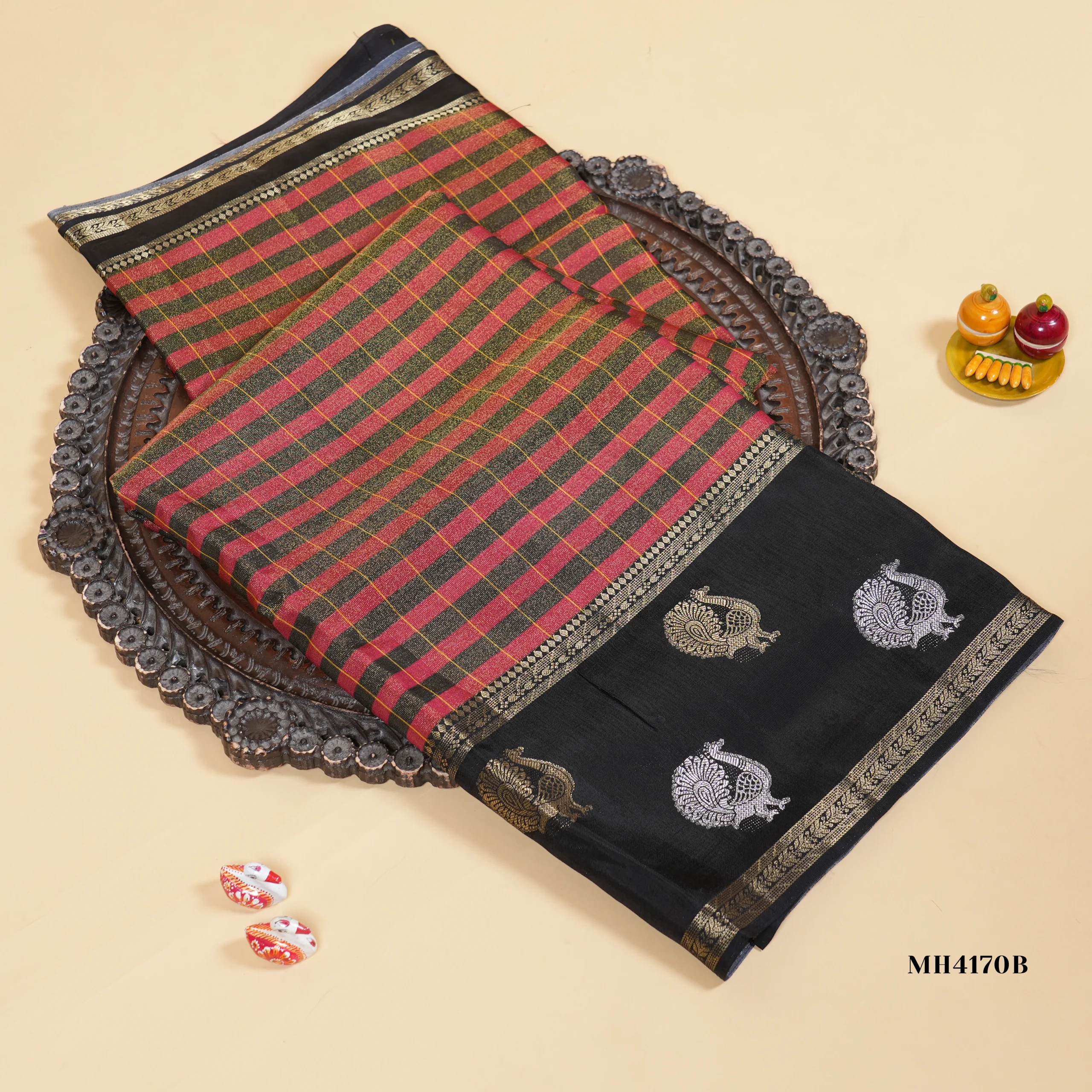 MH4170B(1) Tissue Binny Crepe Burberry Checks - Image 1