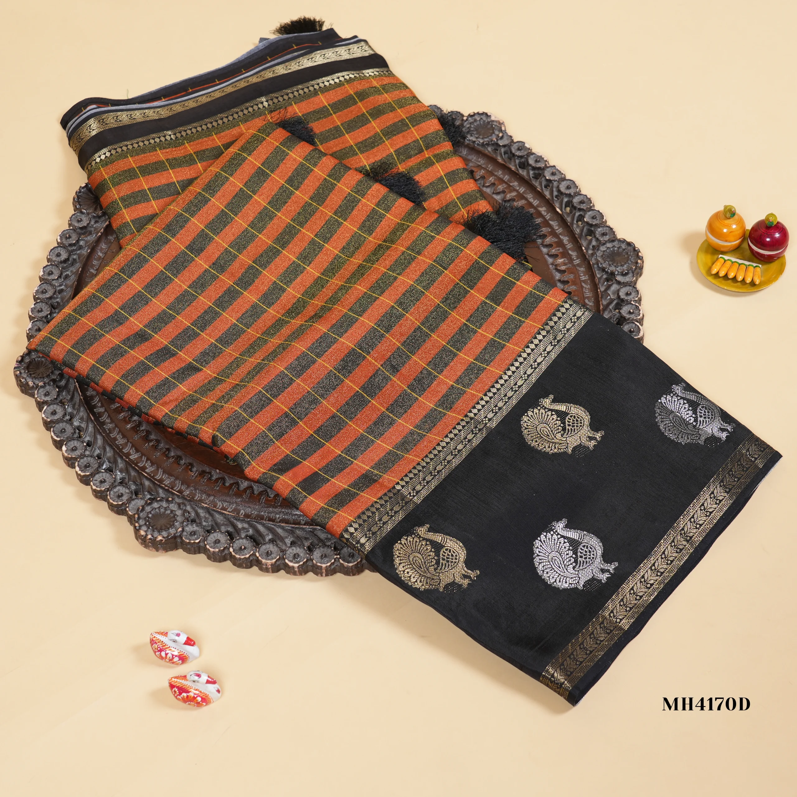 MH4170D(1) Tissue Binny Crepe Burberry Checks - Image 1